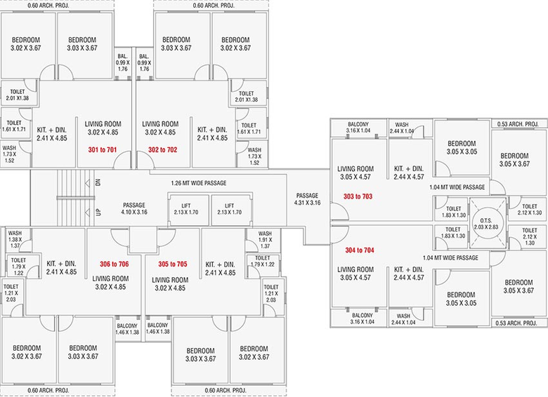 Floor Plan of Mangalam Heights in Gorwa, Vadodara - Image 185769