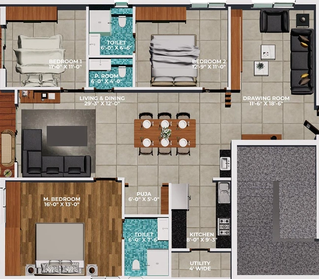 3 BHK Flat in Srinivasa Emerald Greens in Kompally, Hyderabad - Image 817229