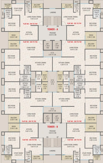 Floor Plan of Shub Shantam Paradise in Sama Savli Road, Vadodara - Image 96596