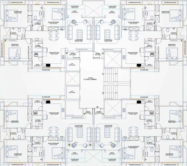 Floor Plan of Shaligram The Pursuit Of Happiness in Pal, Surat - Image 180252