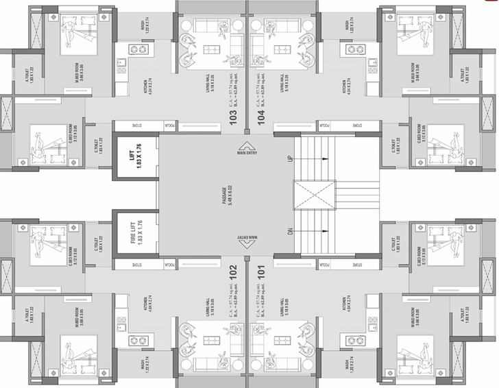 Floor Plan of Vardan Luxuria in Mota Varachha, Surat - Image 96900