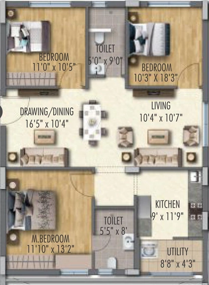 3 BHK Flat in Vermont Welkkin Heights in Begumpet, Hyderabad - Image 817391