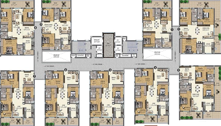 Floor Plan of Vermont Welkkin Heights in Begumpet, Hyderabad - Image 172650