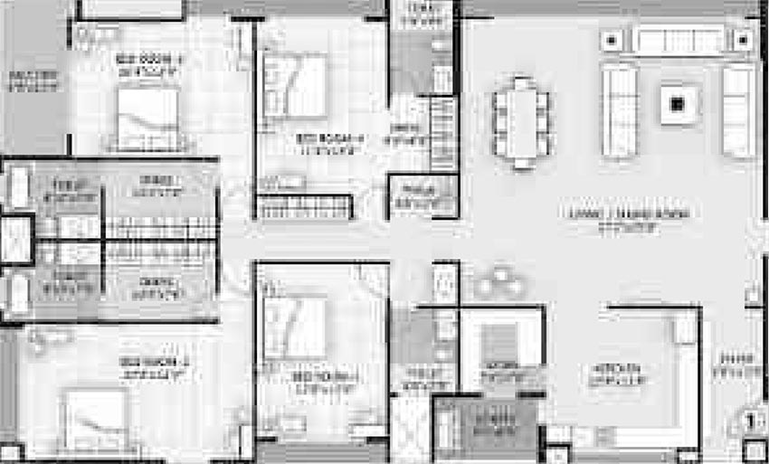 4 BHK Flat in Vardan KPM Terra Prime in Piplod, Surat - Image 818276