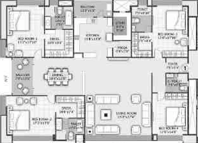 4 BHK Flat in Vardan KPM Terra Prime in Piplod, Surat - Image 818277