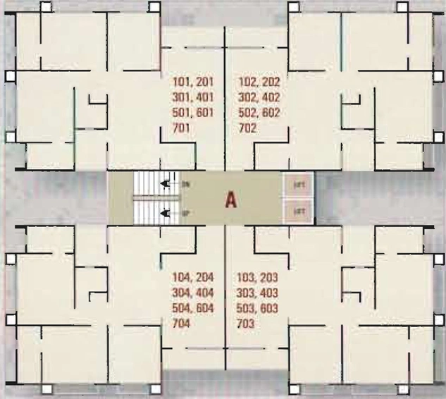 Floor Plan of Sagar Residency in Sargasan, Gandhinagar - Image 96941