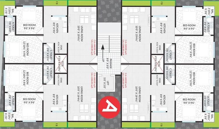 Floor Plan of GC Lake View Residency in Amroli, Surat - Image 175386
