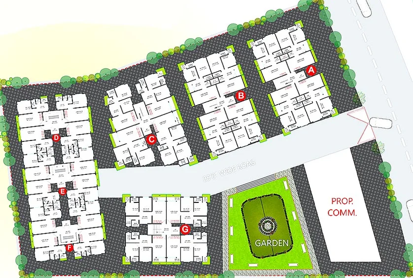 Master Plan of GC Lake View Residency in Amroli, Surat - Image 175387