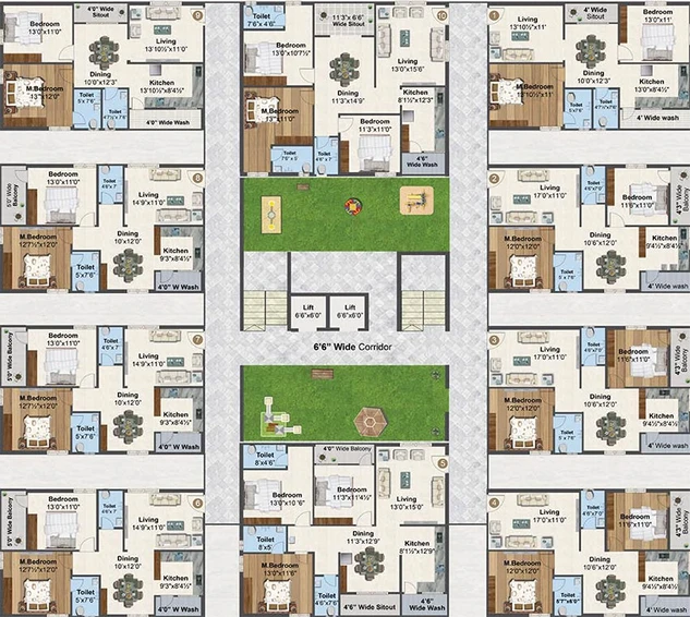 Floor Plan of Prekon Jewel in Ameenpur, Hyderabad - Image 172111