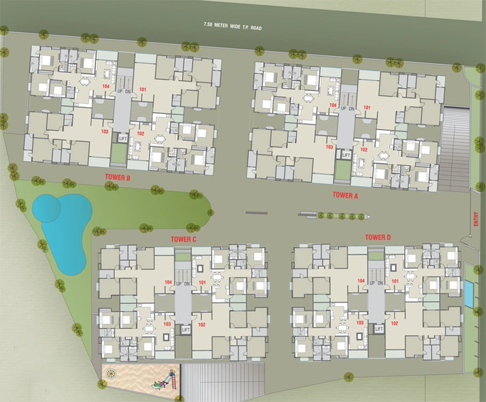 Master Plan of Abhishek Antilia in Sama Savli Road, Vadodara - Image 96951