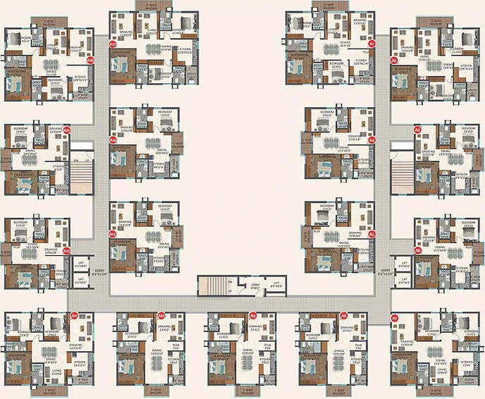 Floor Plan of Maram Garlapati Homes in Adibatla, Hyderabad - Image 171891