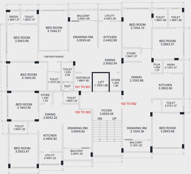 Floor Plan of Arihant Amarjyot Apartments in Paldi, Ahmedabad - Image 97731