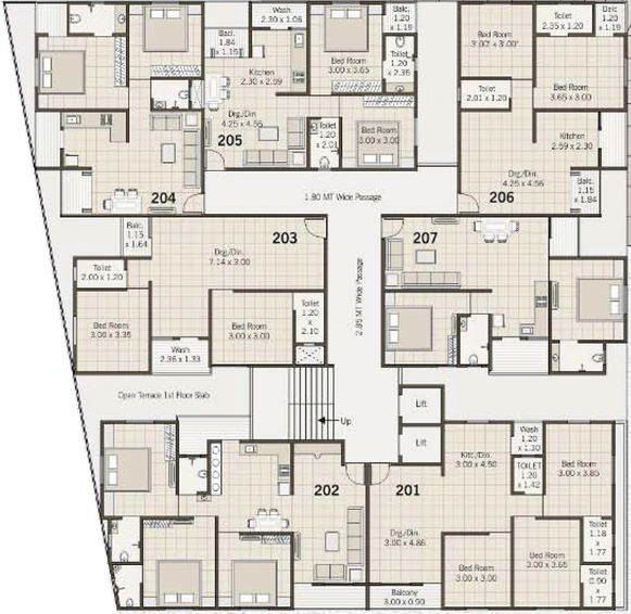 Floor Plan of Dream Heritage in Makarpura, Vadodara - Image 97344