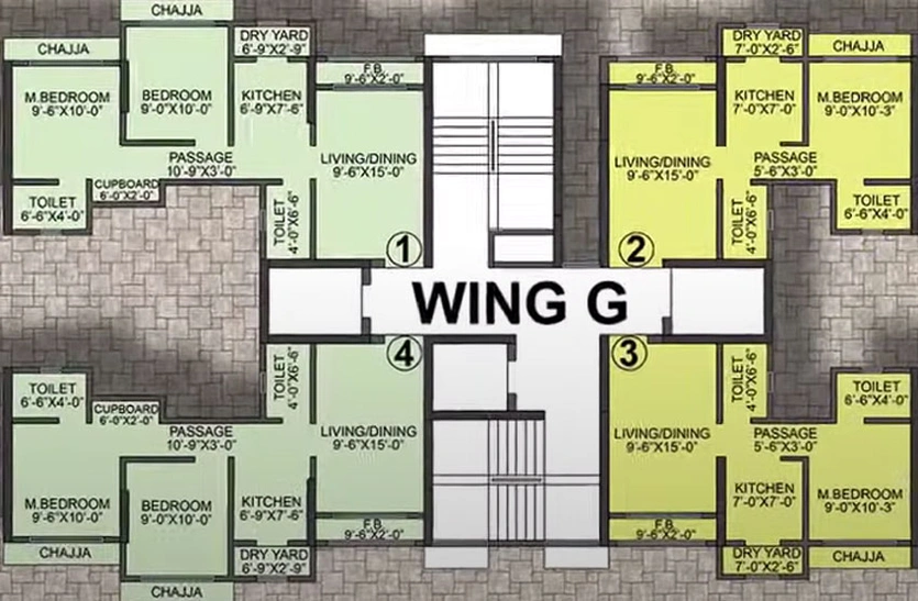 Floor Plan of Vinay Sky in Virar West, Palghar - Image 17509