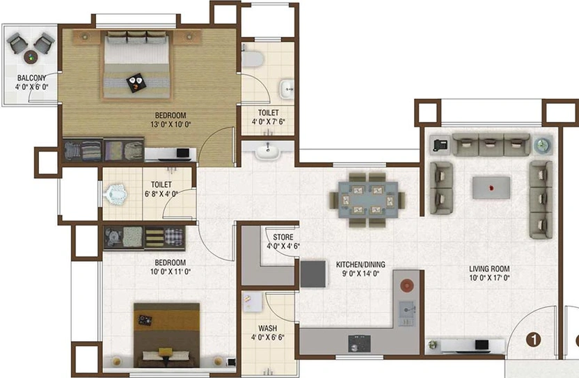 2 BHK Flat in Happy Home Nakshatra Nebula in Jahangirabad, Surat - Image 818447