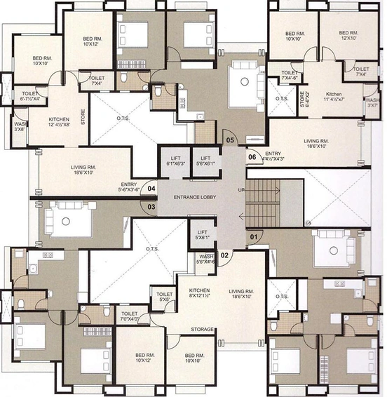 Floor Plan of JMS Bilvam Heights in Pal Gam, Surat - Image 175014