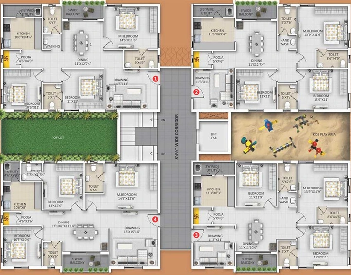 Floor Plan of Saiarc Surya Elite in Bachupally, Hyderabad - Image 172125
