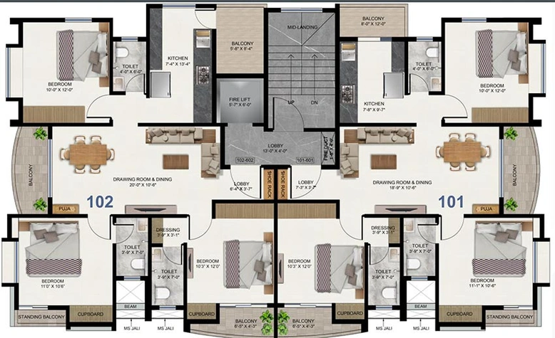 Floor Plan of Landmark Orchid Sunshine in Manish Nagar, Nagpur - Image 167648
