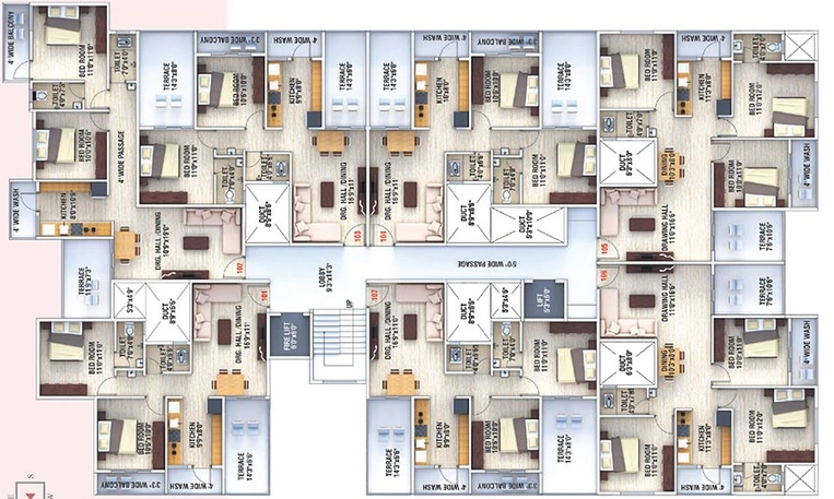 Floor Plan of Shree Gajanan Vihar 3 in Pipla, Nagpur - Image 167684