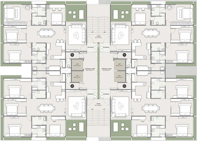 Floor Plan of Sanghavi Manor Ananda in Ambli, Ahmedabad - Image 97012