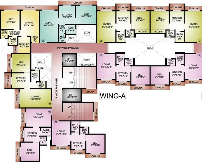 Floor Plan of Vinay Avenue 210 in Virar West, Palghar - Image 17558