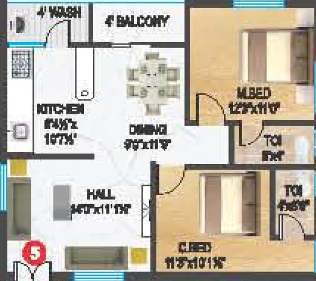 2 BHK Flat in Teja Prasiddh Nivas in Kondapur, Hyderabad - Image 817167