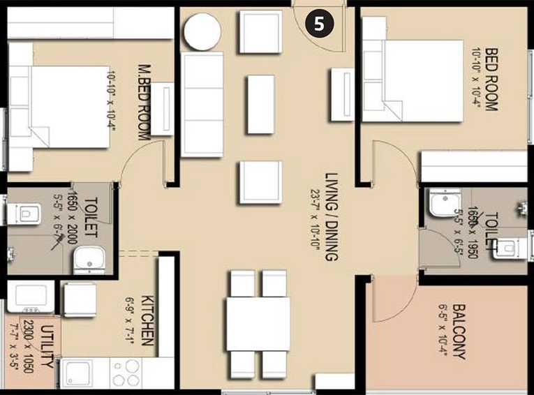 2 BHK Flat in Praneeth Pranav Zenith in Bachupally, Hyderabad - Image 817165