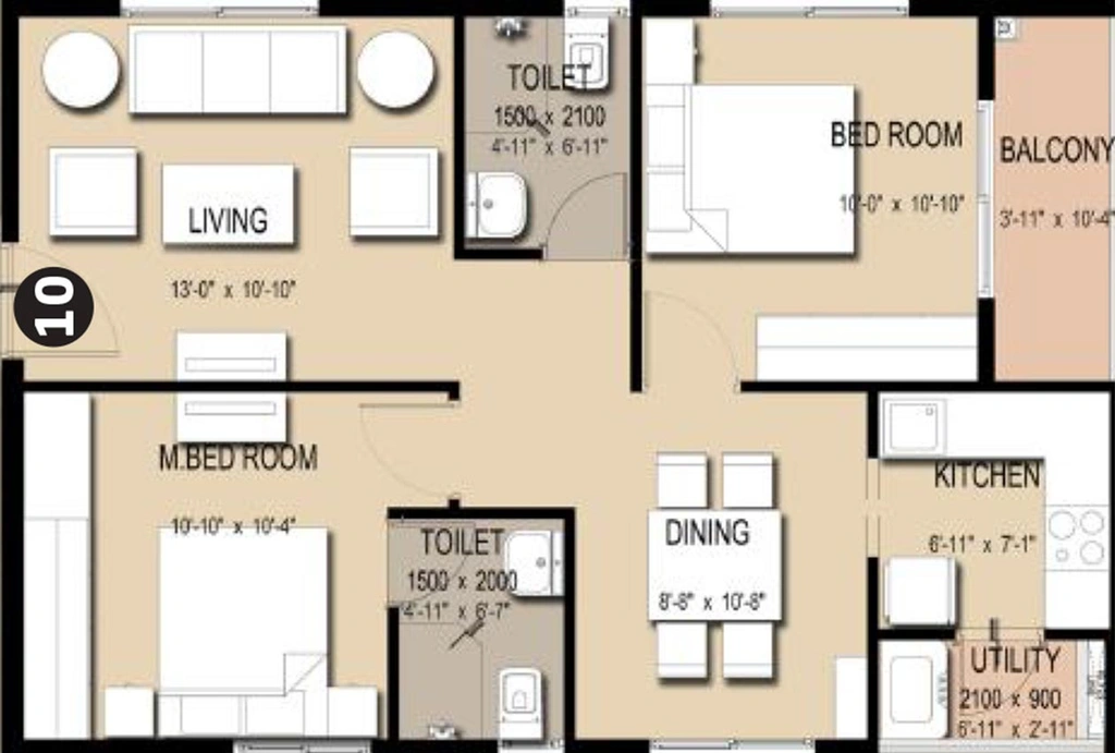 2 BHK Flat in Praneeth Pranav Zenith in Bachupally, Hyderabad - Image 817164