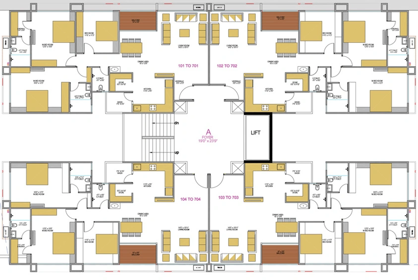 Floor Plan of Bansari Paradise in Koba, Gandhinagar - Image 97099