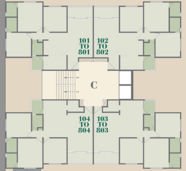 Floor Plan of Bansari Greencity in Sector 26, Gandhinagar - Image 97109