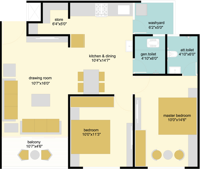 2 BHK Flat in Bansari Greencity 2 in Sector 26, Gandhinagar - Image 676782