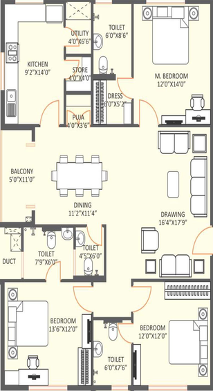 3 BHK Flat in RDB Harmony in Gachibowli, Hyderabad - Image 817068