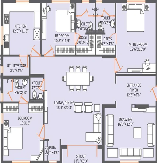 3 BHK Flat in RDB Harmony in Gachibowli, Hyderabad - Image 817069