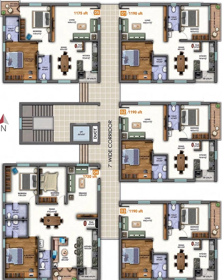 Floor Plan of Sunyuga Vista Happy Living in Kompally, Hyderabad - Image 172083