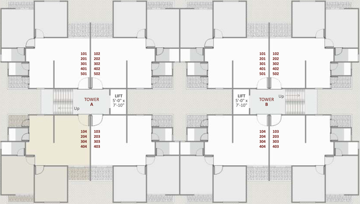 Floor Plan of Aangan Homes in Sayajipura, Vadodara - Image 97402