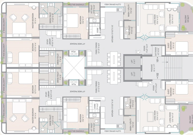 Floor Plan of Angel Elysian in Bhayli Road, Vadodara - Image 120628