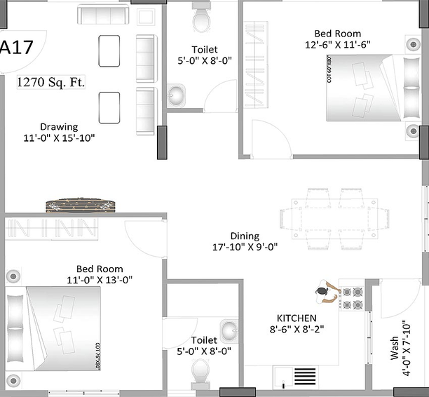 2 BHK Flat in ELV 55 East Fort in Bandlaguda Jagir, Hyderabad - Image 817151