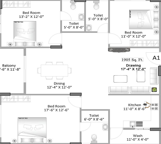 3 BHK Flat in ELV 55 East Fort in Bandlaguda Jagir, Hyderabad - Image 817155