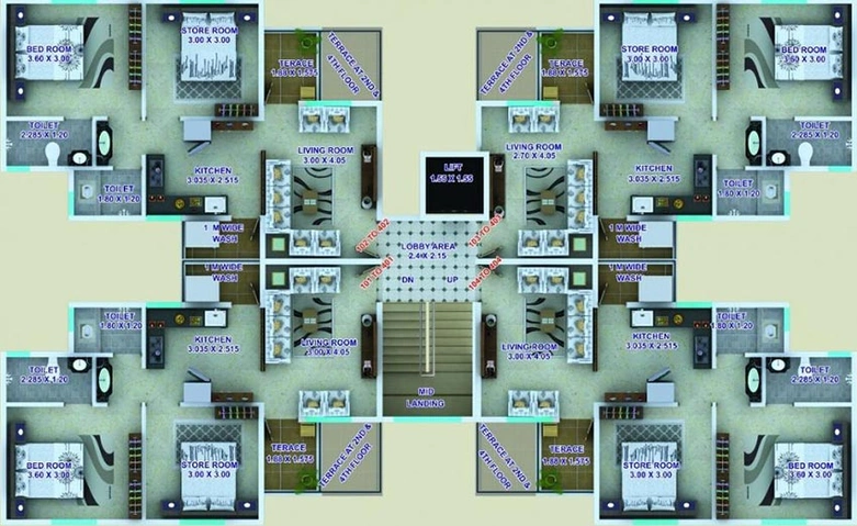 Floor Plan of Paradise Hills in Hingna Road, Nagpur - Image 167495