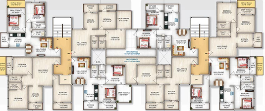 Floor Plan of Krishna Vrindavan in Zingabai Takli, Nagpur - Image 167376