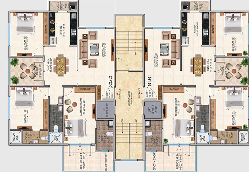 Floor Plan of Swapna Ushakaal Heights in Laxmi Nagar, Nagpur - Image 167741