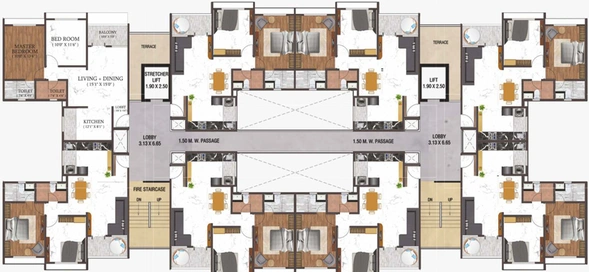 Floor Plan of Triaa Elysia in Mundhwa, Pune - Image 23973