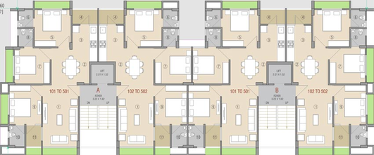 Floor Plan of Dev Jaimini Apartment in Nava Vadaj, Ahmedabad - Image 97203