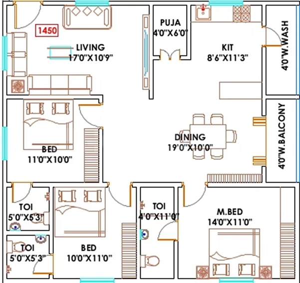 3 BHK Flat in Parijatha Icon in Shamirpet, Hyderabad - Image 817048