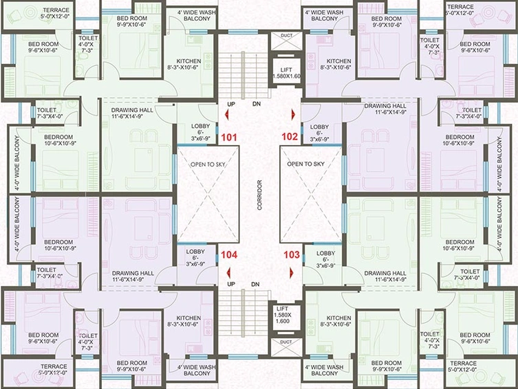 Floor Plan of Sumangal Vihar in Hingna Road, Nagpur - Image 167712