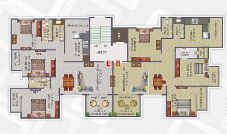 Floor Plan of MB Sai Aishwarya in Wathoda, Nagpur - Image 167343