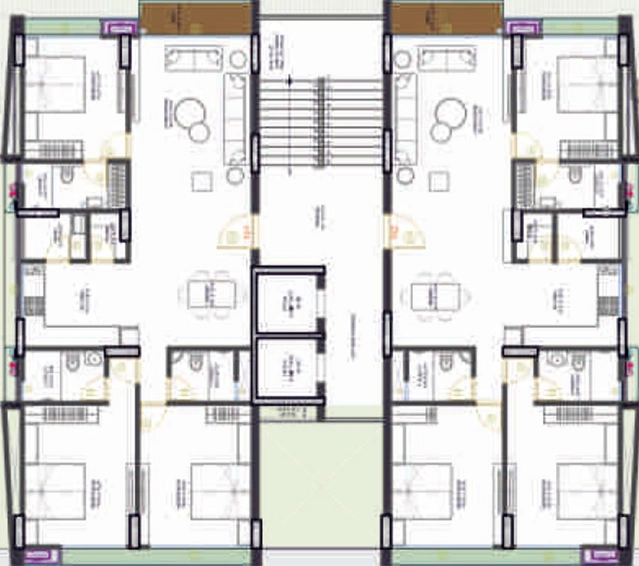 Floor Plan of Kohinoor Freedom Tower in Vesu, Surat - Image 174497