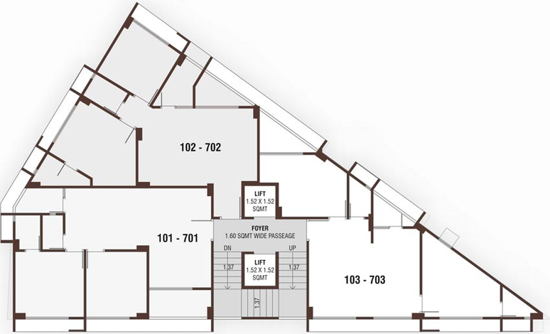 Floor Plan of Heena Murli Appartment in Nava Vadaj, Ahmedabad - Image 97273