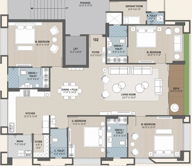 4 BHK Flat in Avadh Onella in Dumas Road, Surat - Image 828170