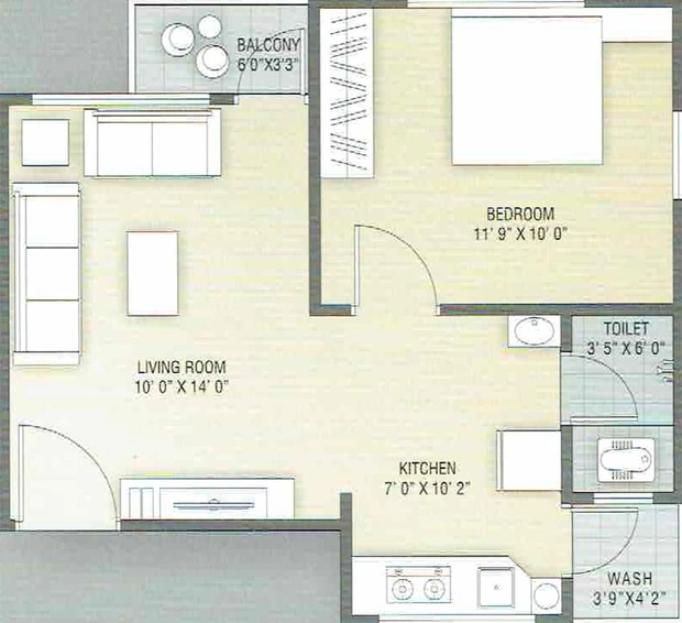 1 BHK Flat in Vishwas Opera Palace in Mota Varachha, Surat - Image 818386